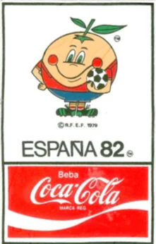 Chapa de Naranjito y Coca-Cola, España 82